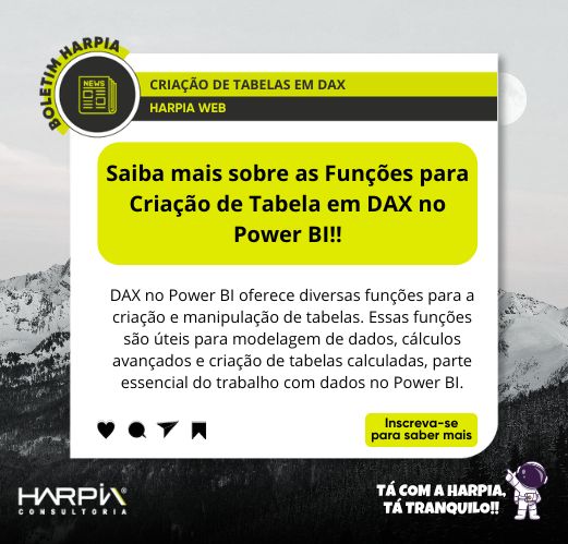 Funções para Criação de Tabelas em DAX no Power BI