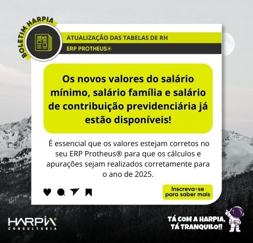 Atualize as Tabelas de RH do seu ERP Protheus®!